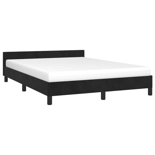 vidaXL Sengeramme uden madras Sort 140x200 cm Fløjl