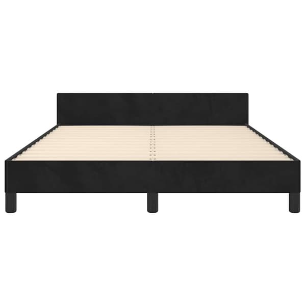 vidaXL Sengeramme uden madras Sort 140x200 cm Fløjl