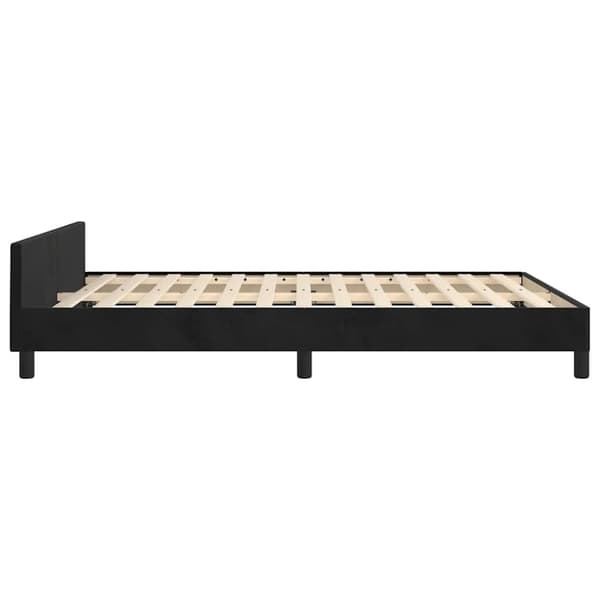vidaXL Sengeramme uden madras Sort 140x200 cm Fløjl
