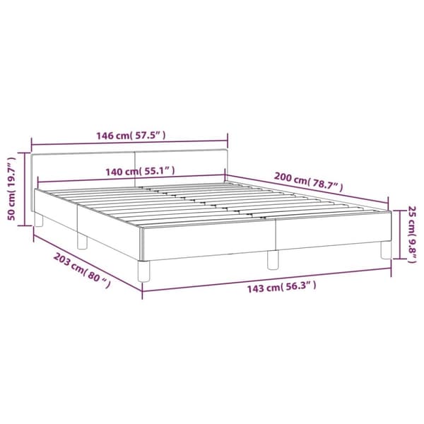 vidaXL Sengeramme uden madras Sort 140x200 cm Fløjl