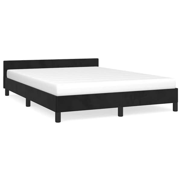 vidaXL Sengeramme uden madras Sort 140x200 cm Fløjl