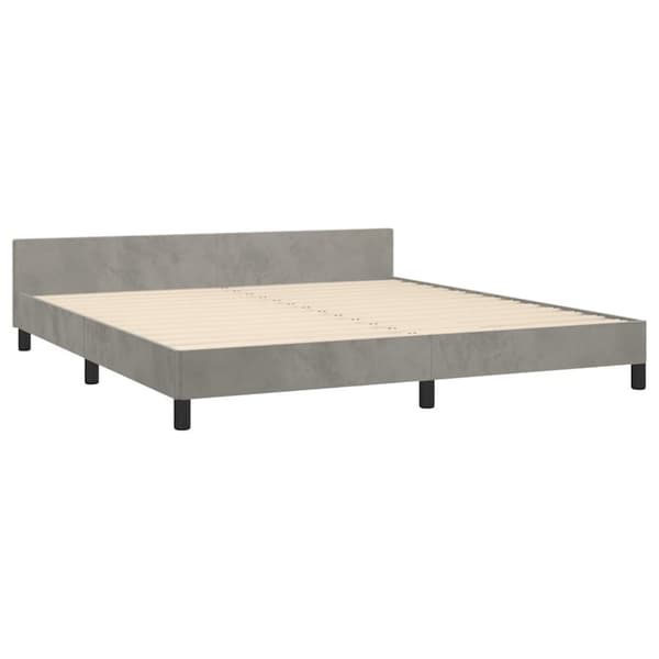 vidaXL Sengeramme uden madras Lysegrå 180x200 cm Fløjl