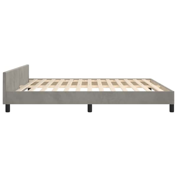 vidaXL Sengeramme uden madras Lysegrå 180x200 cm Fløjl