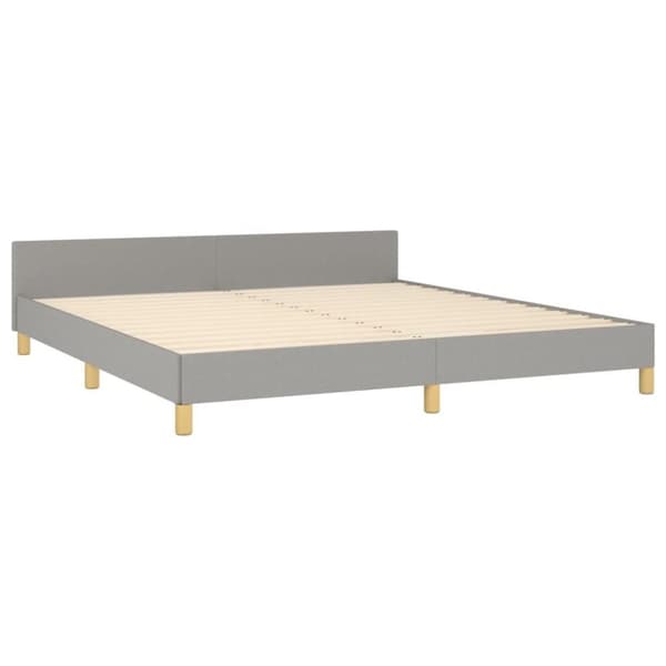 vidaXL sengeramme med sengegavl 180x200 cm stof lysegrå