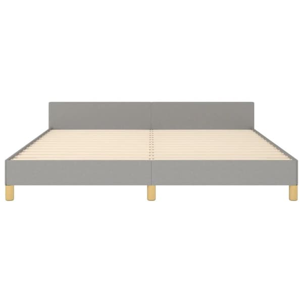 vidaXL sengeramme med sengegavl 180x200 cm stof lysegrå