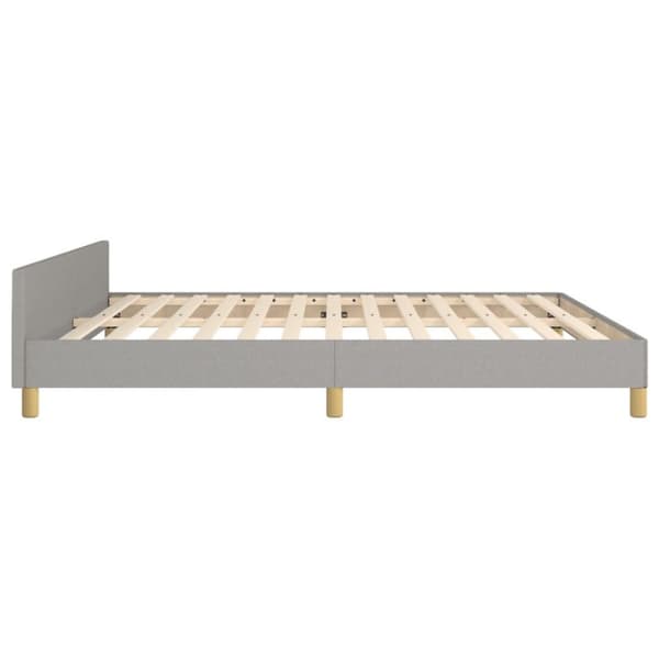 vidaXL sengeramme med sengegavl 180x200 cm stof lysegrå