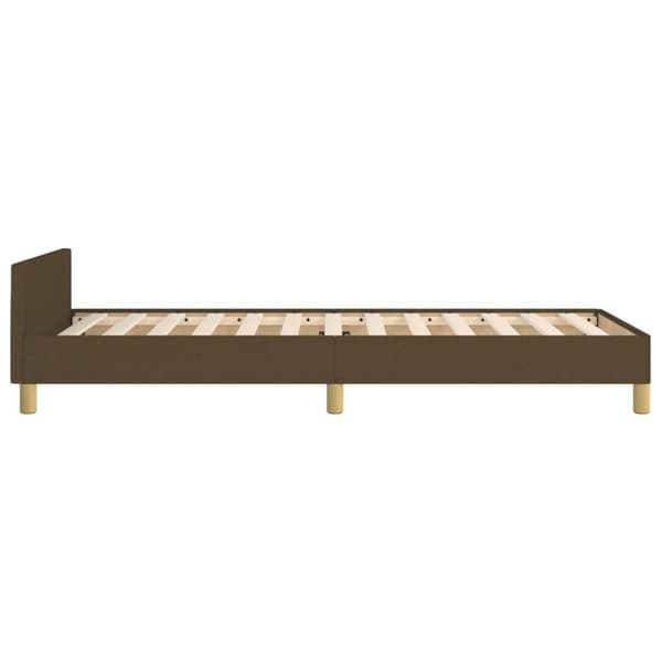 vidaXL Sängram med huvudgavel mörkbrun 100x200 cm tyg