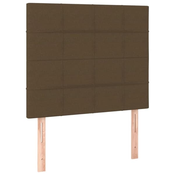 vidaXL Sängram med huvudgavel mörkbrun 100x200 cm tyg