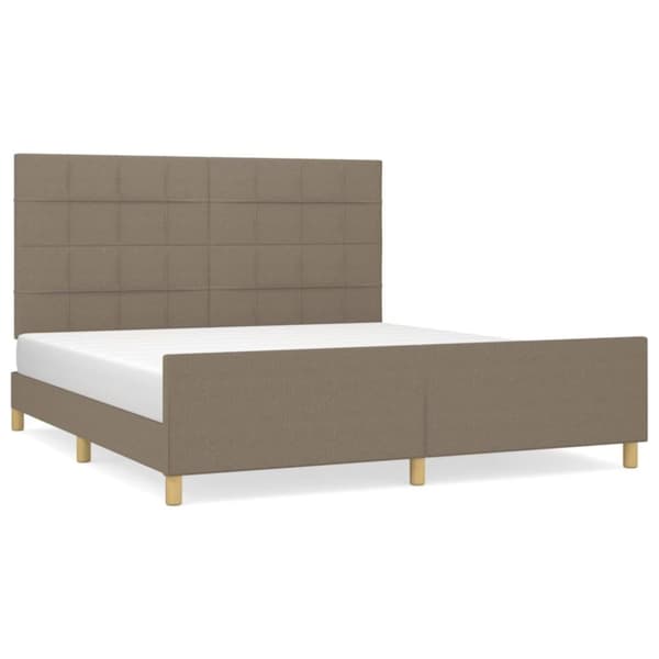 vidaXL Sängram med huvudgavel taupe 180x200 cm tyg