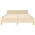 Miniatyrbillede 6 af 11: vidaXL sengeramme med sengegavl 120x200 cm stof cremefarvet
