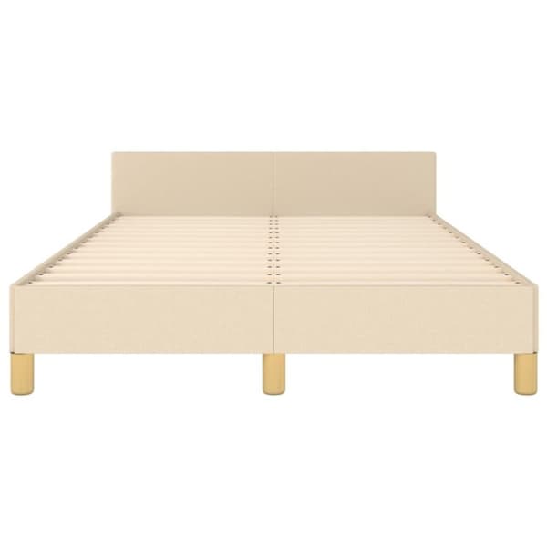 vidaXL sengeramme med sengegavl 120x200 cm stof cremefarvet