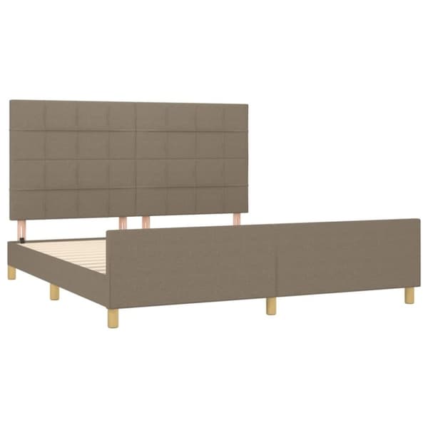 vidaXL sengeramme med sengegavl 180x200 cm stof gråbrun