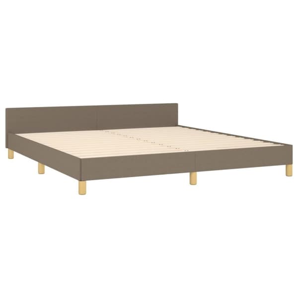 vidaXL sengeramme med sengegavl 180x200 cm stof gråbrun
