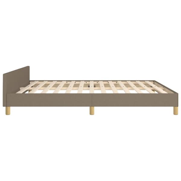 vidaXL sengeramme med sengegavl 180x200 cm stof gråbrun
