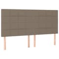 Miniatyrbillede 9 af 11: vidaXL sengeramme med sengegavl 180x200 cm stof gråbrun