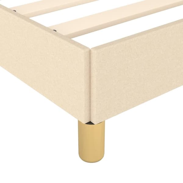 vidaXL sengeramme med sengegavl 120x200 cm stof cremefarvet