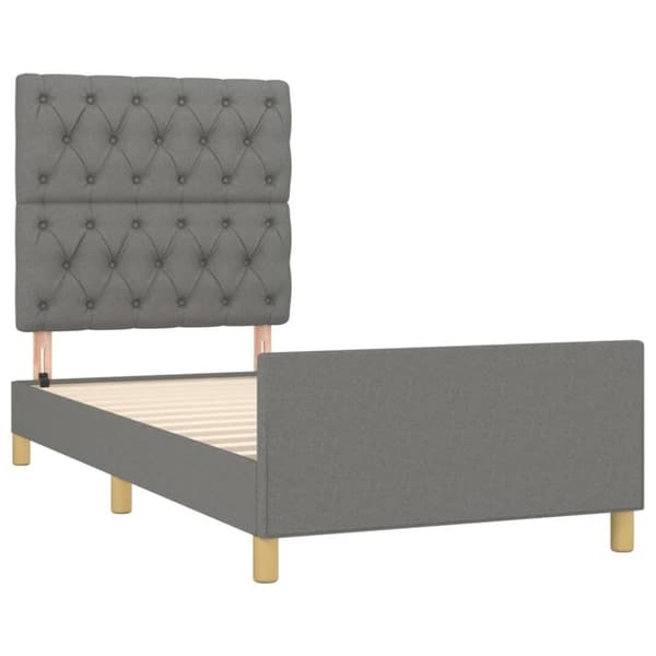 vidaXL sengeramme med sengegavl 80x200cm stof mørkegrå