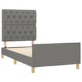 Miniatyrbillede 4 af 11: vidaXL sengeramme med sengegavl 80x200cm stof mørkegrå