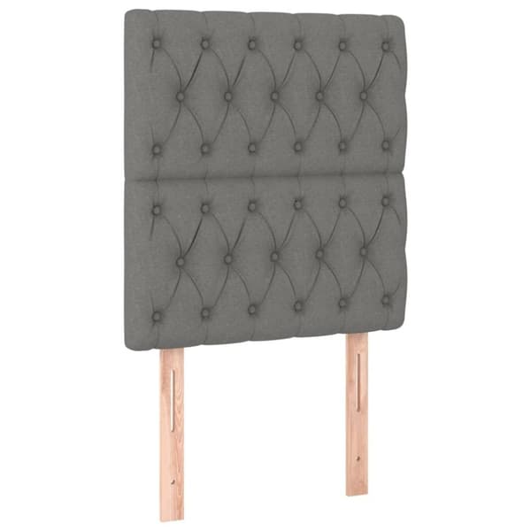 vidaXL sengeramme med sengegavl 80x200cm stof mørkegrå