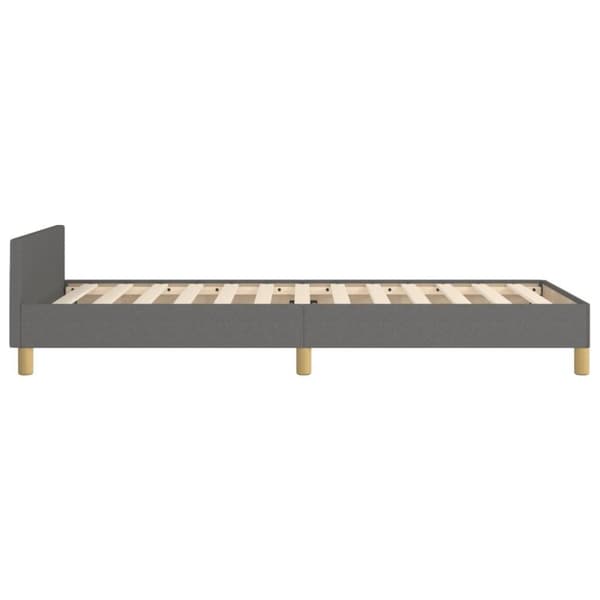 vidaXL Sängram med huvudgavel mörkgrå 90x200 cm tyg