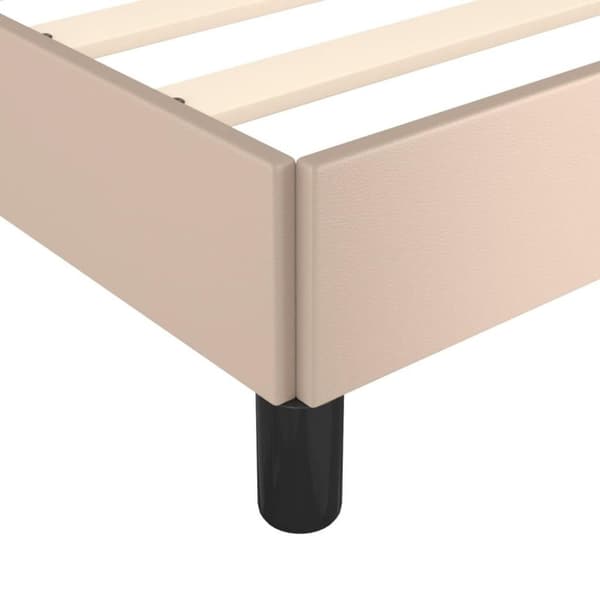 vidaXL sengeramme med sengegavl 90x190 cm kunstlæder cappuccinofarvet