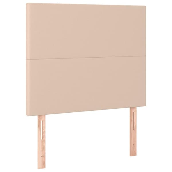 vidaXL sengeramme med sengegavl 90x190 cm kunstlæder cappuccinofarvet