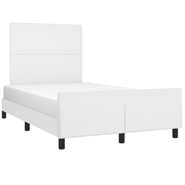 vidaXL sengeramme med sengegavl 120x200 cm kunstlæder hvid