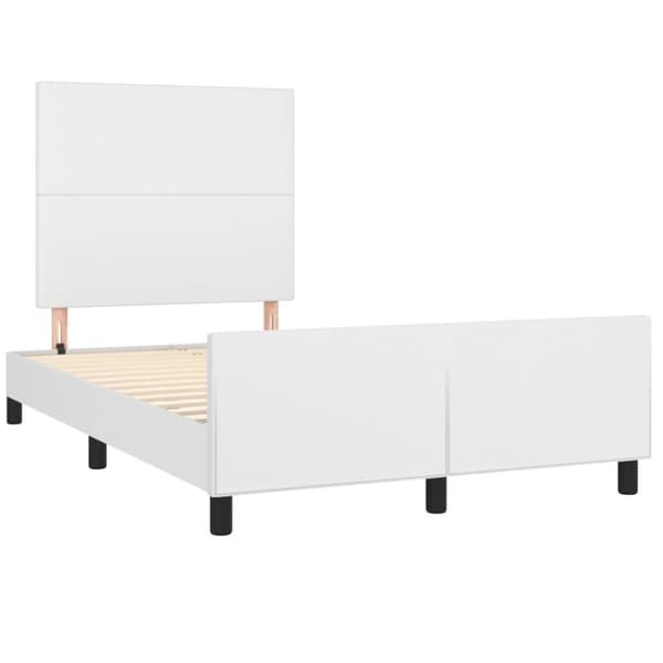 vidaXL sengeramme med sengegavl 120x200 cm kunstlæder hvid