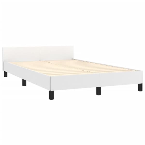 vidaXL sengeramme med sengegavl 120x200 cm kunstlæder hvid