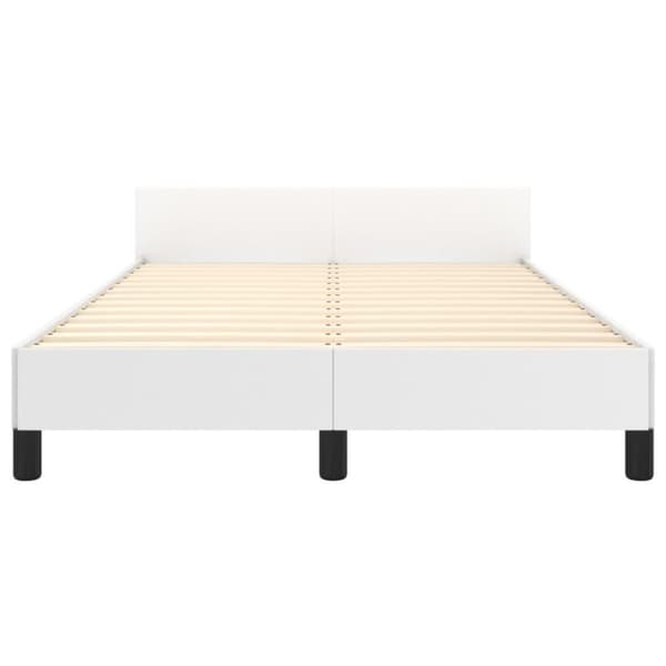 vidaXL sengeramme med sengegavl 120x200 cm kunstlæder hvid