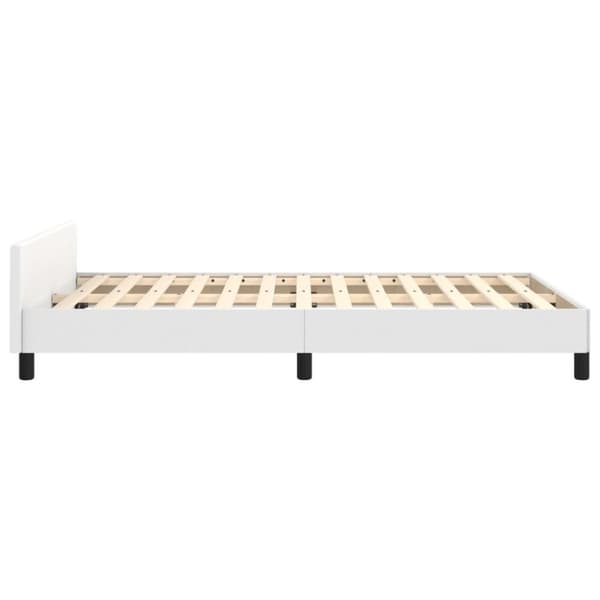 vidaXL sengeramme med sengegavl 120x200 cm kunstlæder hvid