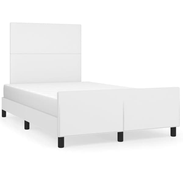 vidaXL sengeramme med sengegavl 120x200 cm kunstlæder hvid