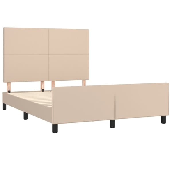 vidaXL sengeramme med sengegavl 140x200 cm kunstlæder cappuccinofarvet