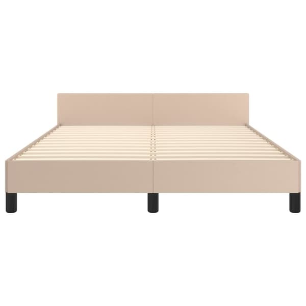 vidaXL sengeramme med sengegavl 140x200 cm kunstlæder cappuccinofarvet