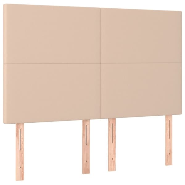 vidaXL sengeramme med sengegavl 140x200 cm kunstlæder cappuccinofarvet