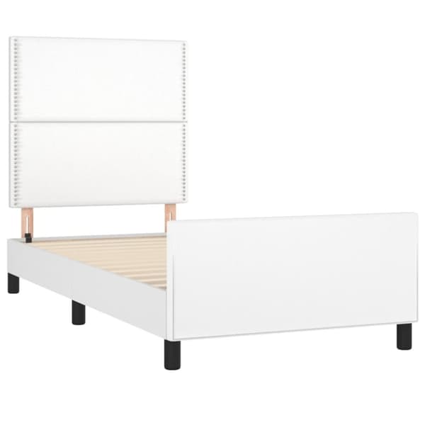 vidaXL sengeramme med sengegavl 80x200 cm kunstlæder hvid