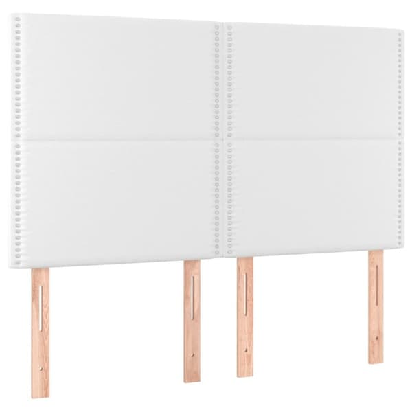 vidaXL Sängram med huvudgavel vit 140x190 cm konstläder