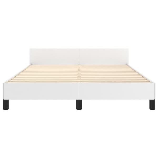 vidaXL sengeramme med sengegavl 140x190 cm kunstlæder hvid