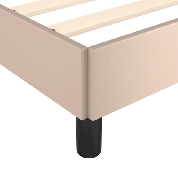 vidaXL sengeramme med sengegavl 140x190 cm kunstlæder cappuccinofarvet