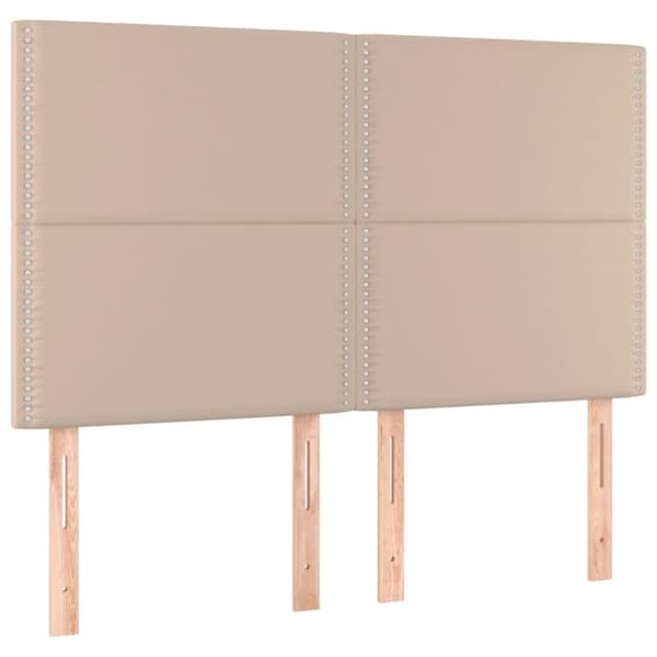 vidaXL sengeramme med sengegavl 140x190 cm kunstlæder cappuccinofarvet
