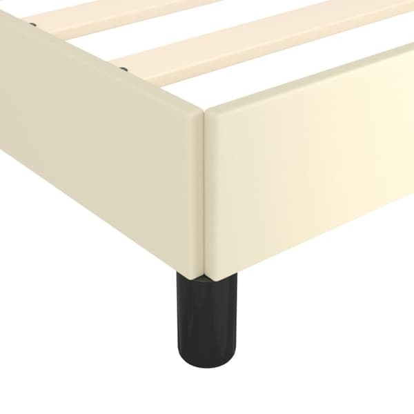 vidaXL sengeramme med sengegavl 160x200 cm kunstlæder cremefarvet
