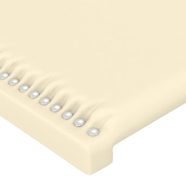 vidaXL sengeramme med sengegavl 160x200 cm kunstlæder cremefarvet