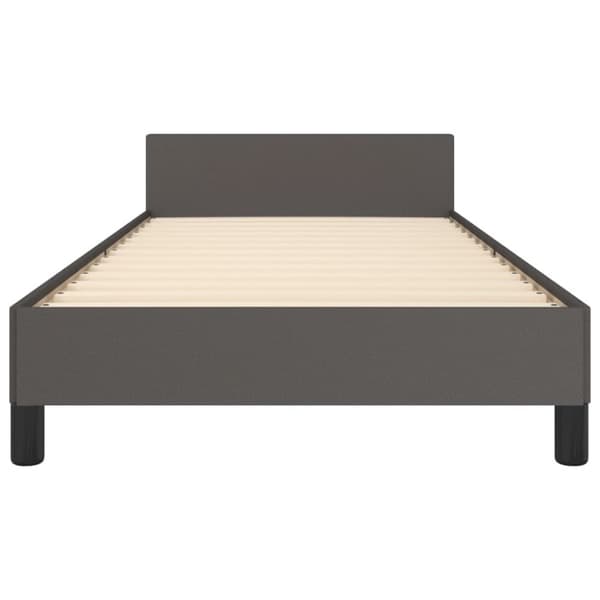 vidaXL sengeramme med sengegavl 100x200 cm kunstlæder grå