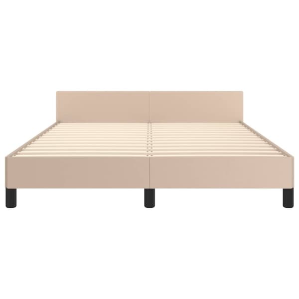 vidaXL sengeramme med sengegavl 140x200 cm kunstlæder cappuccinofarvet