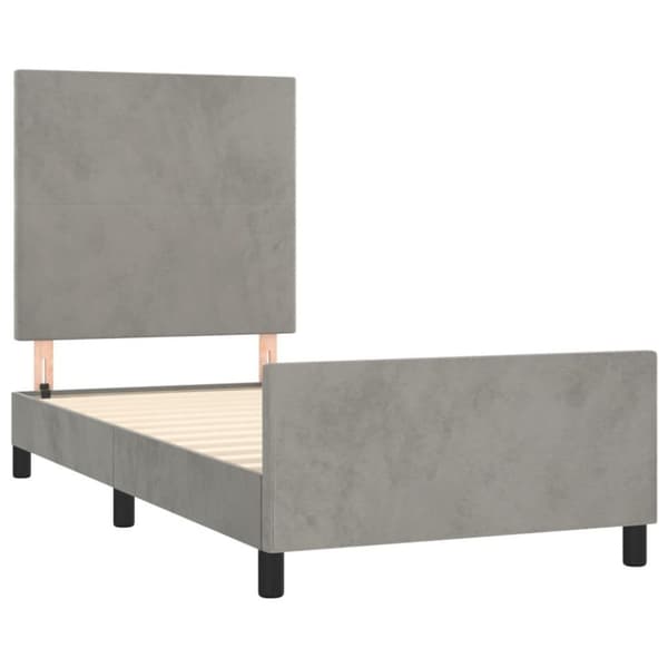 vidaXL Sängram med huvudgavel ljusgrå 80x200 cm sammet