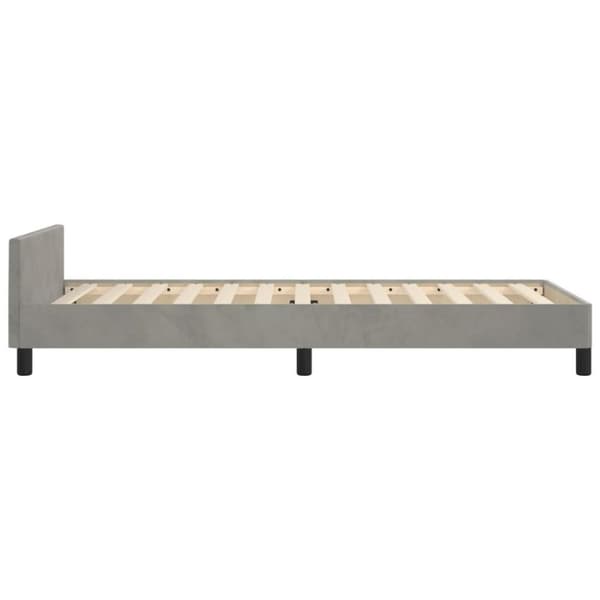 vidaXL Sängram med huvudgavel ljusgrå 80x200 cm sammet