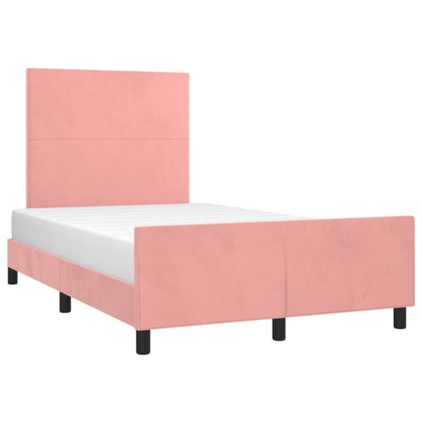 vidaXL sengeramme med sengegavl 120x200 cm fløjl pink