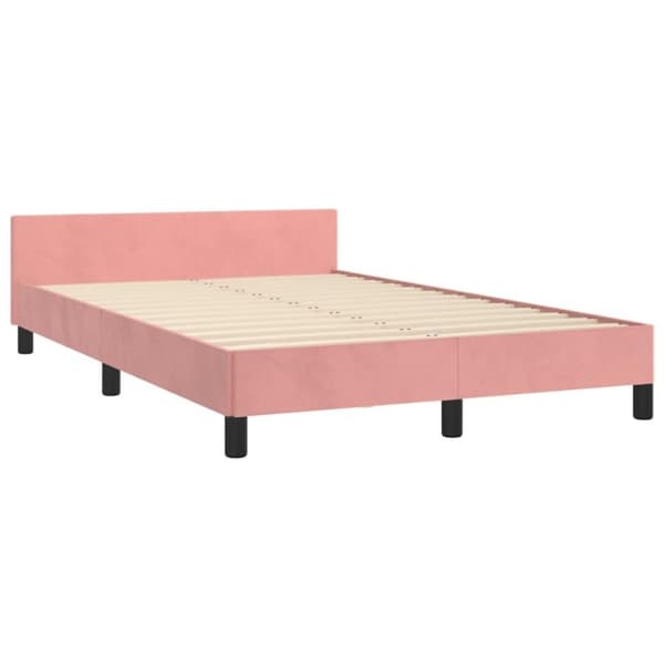 vidaXL sengeramme med sengegavl 120x200 cm fløjl pink