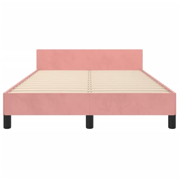vidaXL sengeramme med sengegavl 120x200 cm fløjl pink