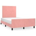 Miniatyrbillede 1 af 11: vidaXL sengeramme med sengegavl 120x200 cm fløjl pink